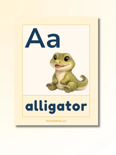 Animal Babies Alphabet Flashcards — preview image 3