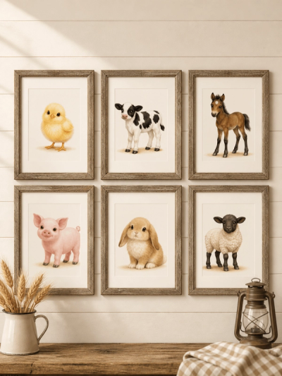 Farm Baby Animals Wall Art