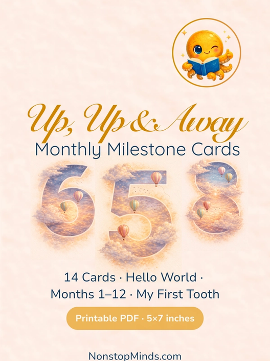 Up, Up & Away Monthly Milestone Cards