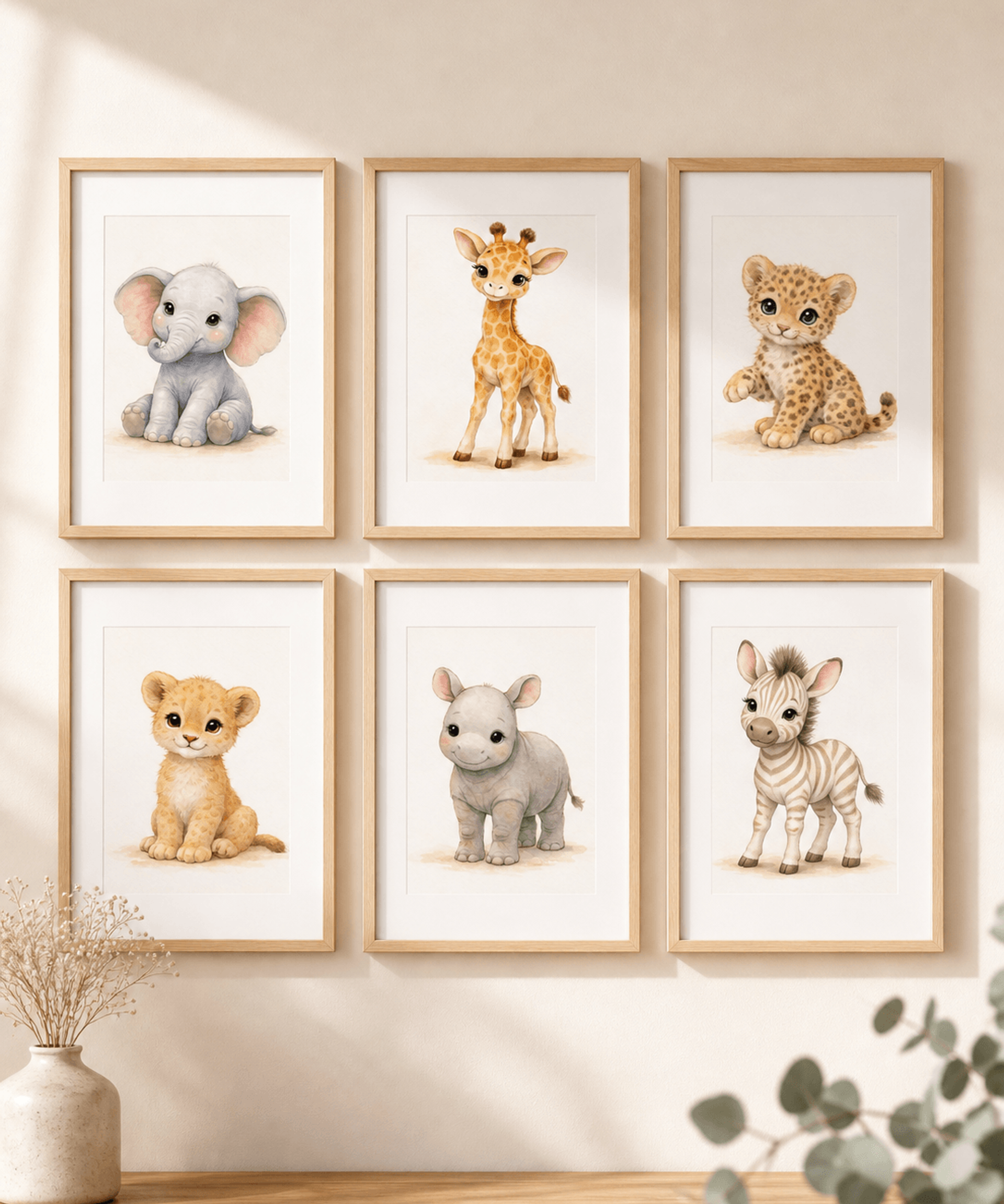 Safari Baby Animals Wall Art