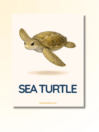 Ocean Animals: First Words Flashcards — preview image 3
