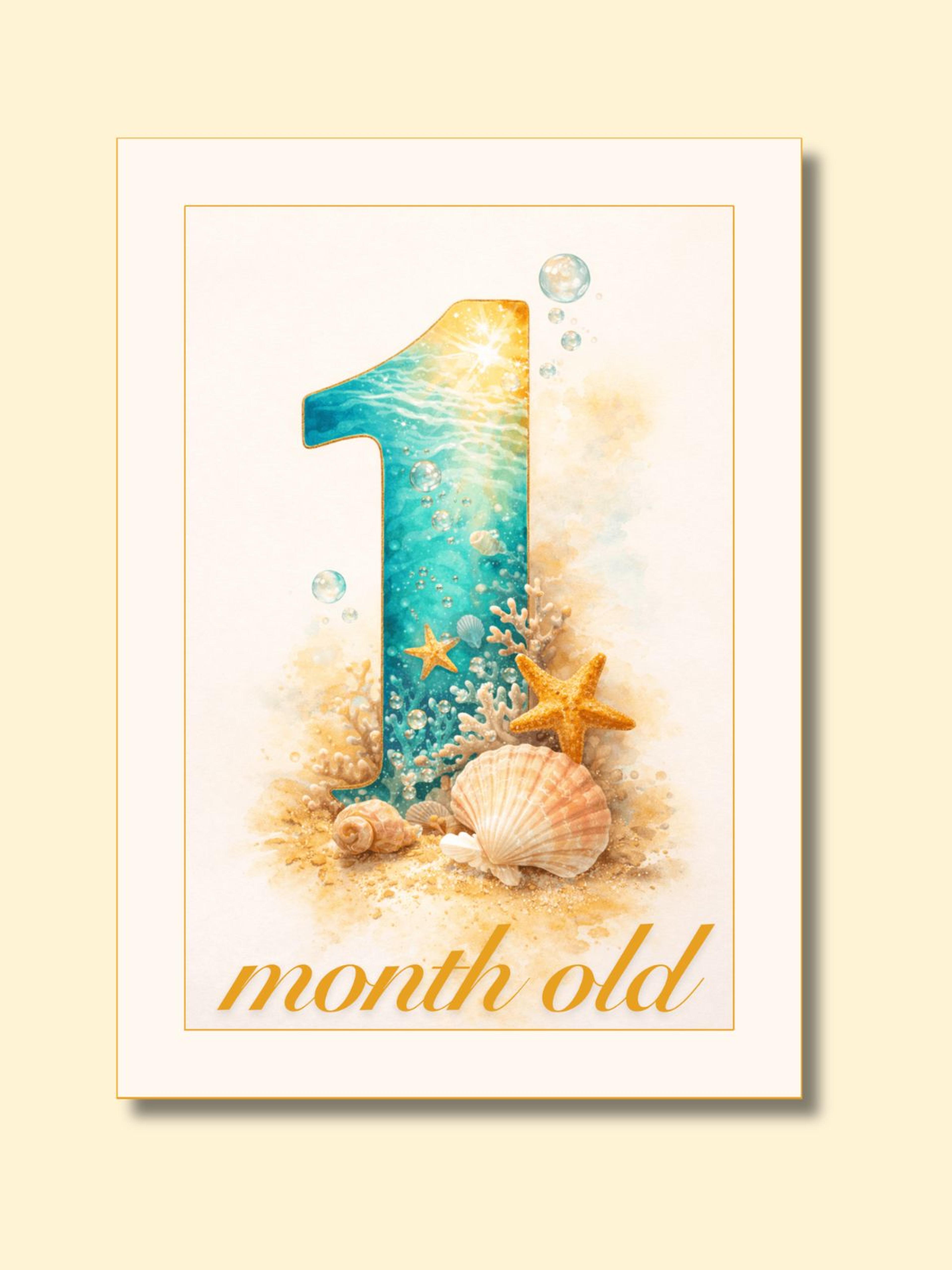 Ocean Vibes Monthly Milestone Cards — preview image 3