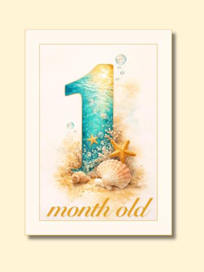 Ocean Vibes Monthly Milestone Cards — preview image 3
