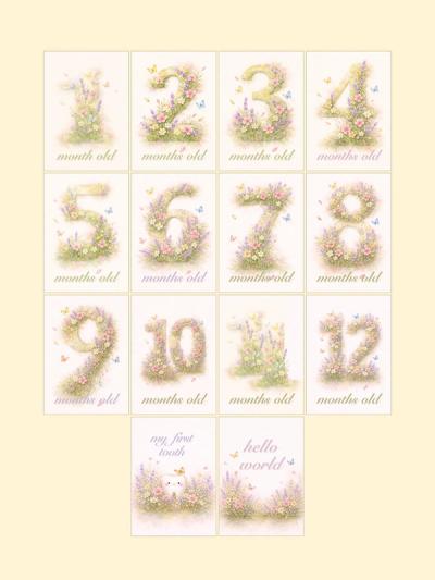 Wildflowers Monthly Milestone Cards — preview image 3
