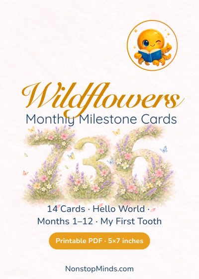 Wildflowers Monthly Milestone Cards