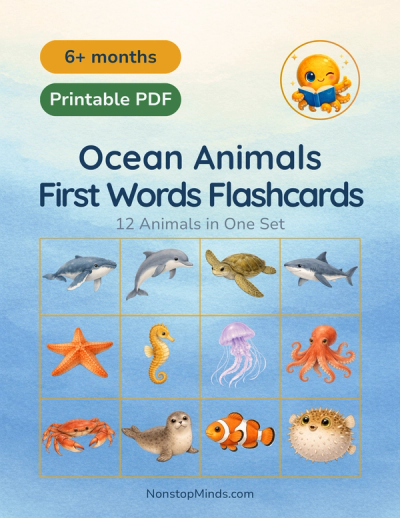 Ocean Animals: First Words Flashcards