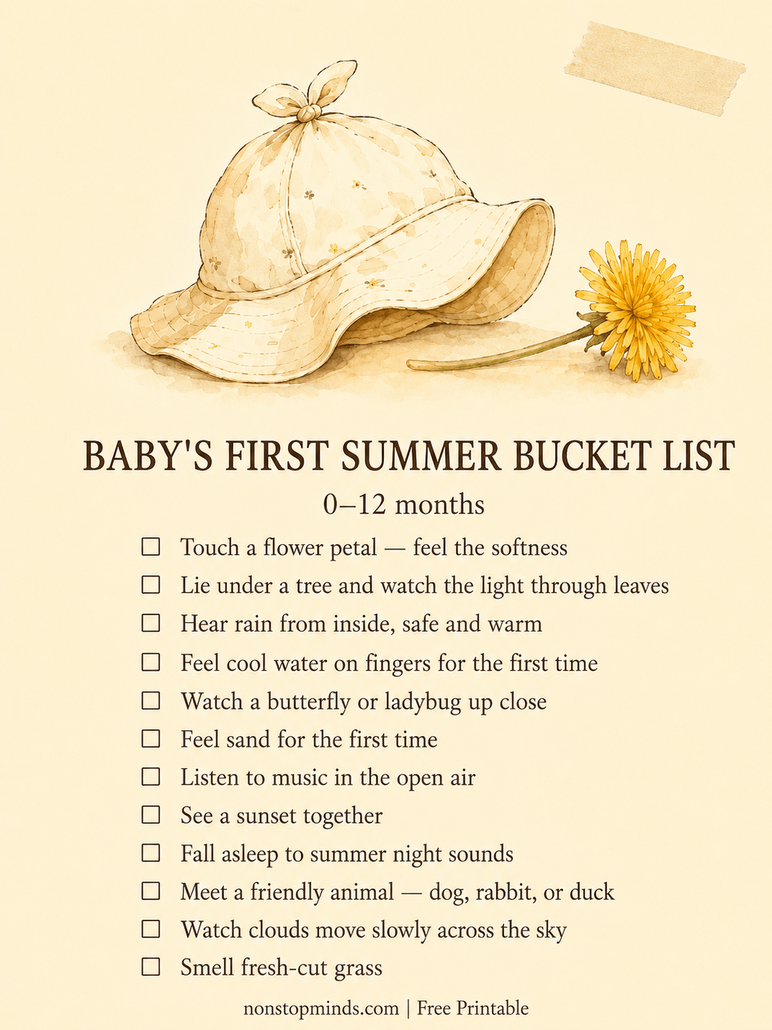 Baby's First Summer Bucket List