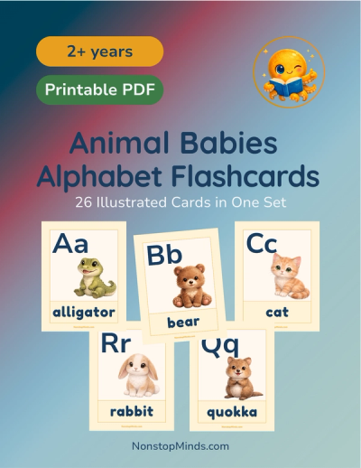 Animal Babies Alphabet Flashcards