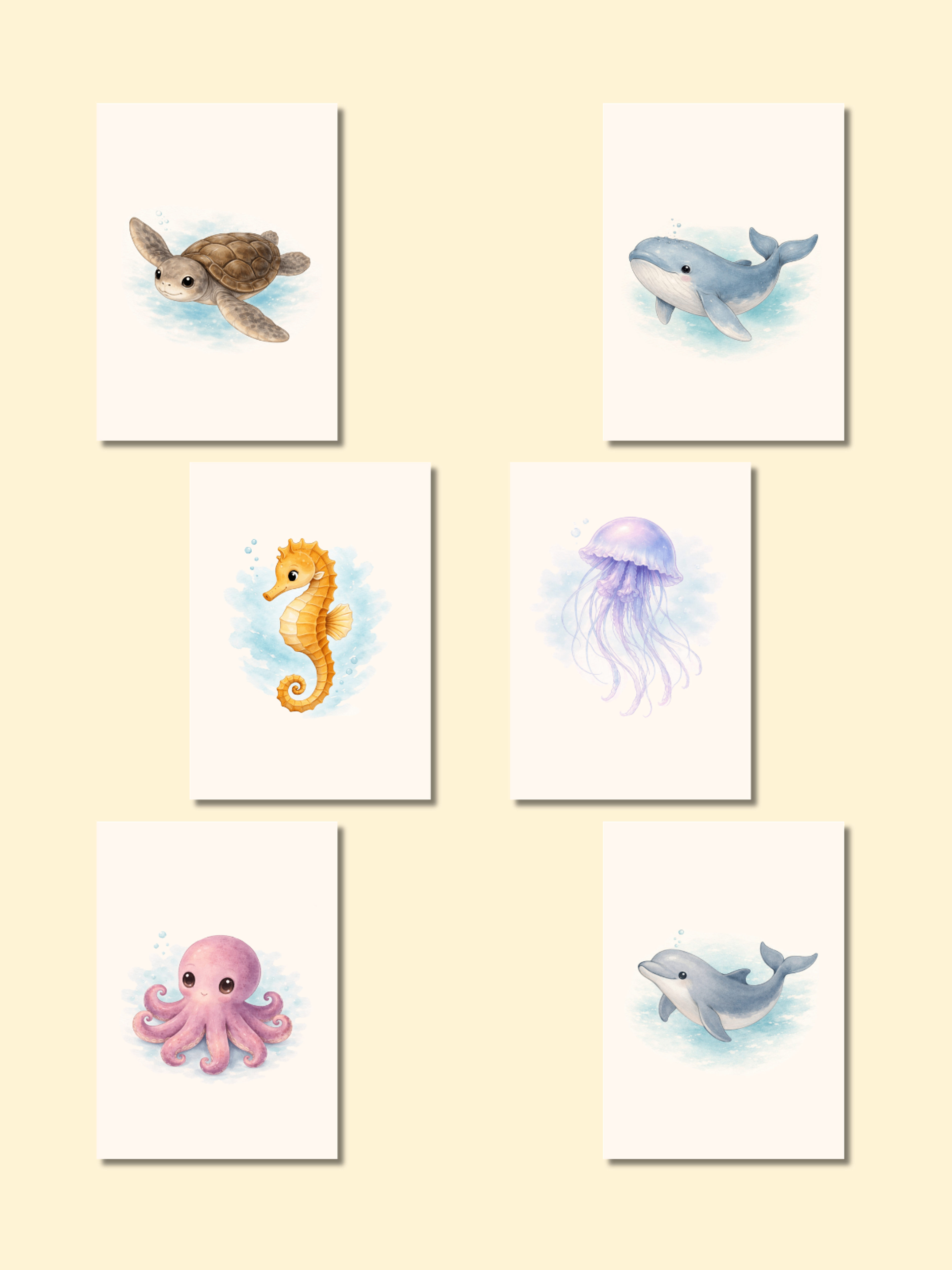 Ocean Baby Animals Wall Art — preview image 2