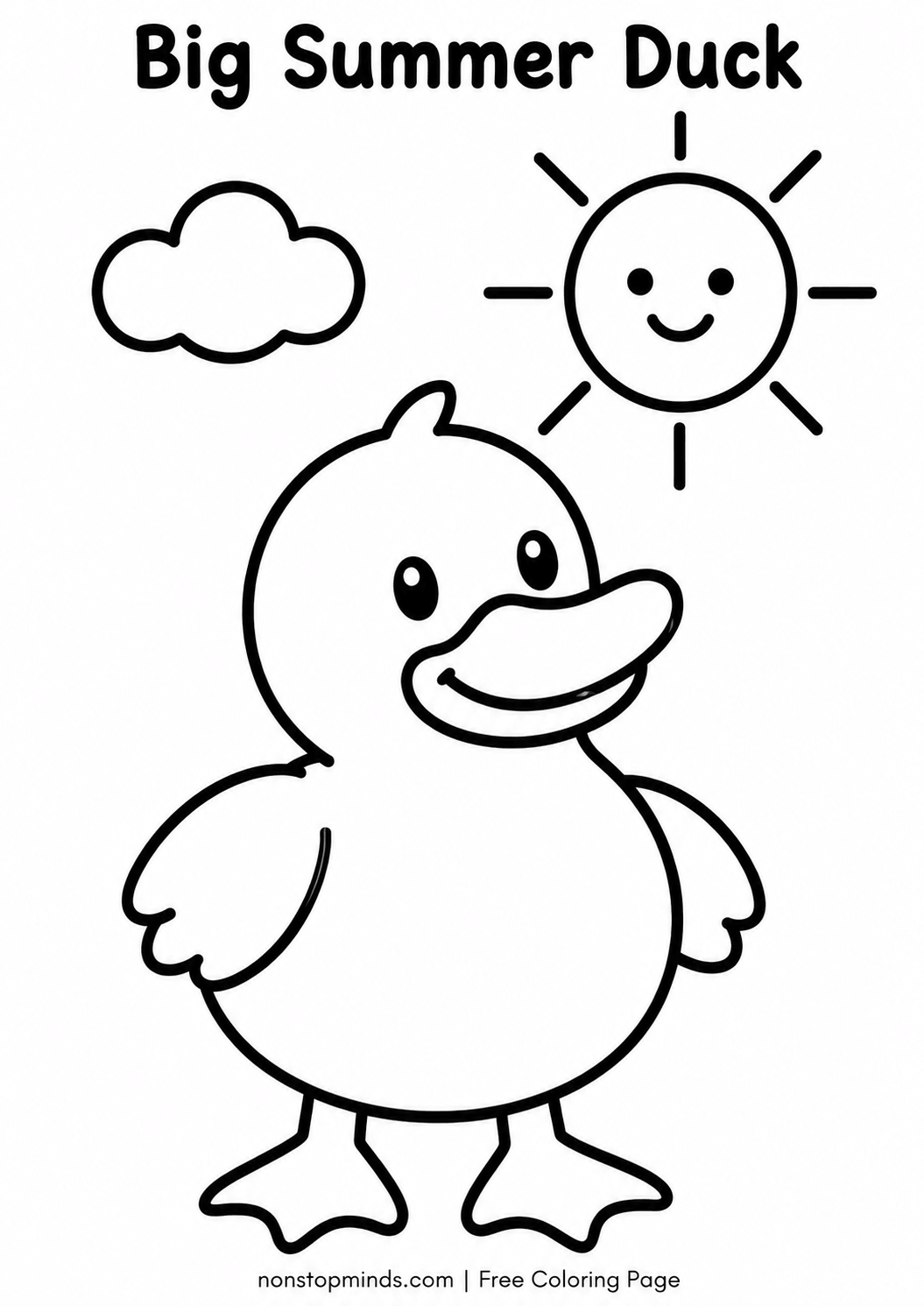 Big Summer Duck Coloring Page
