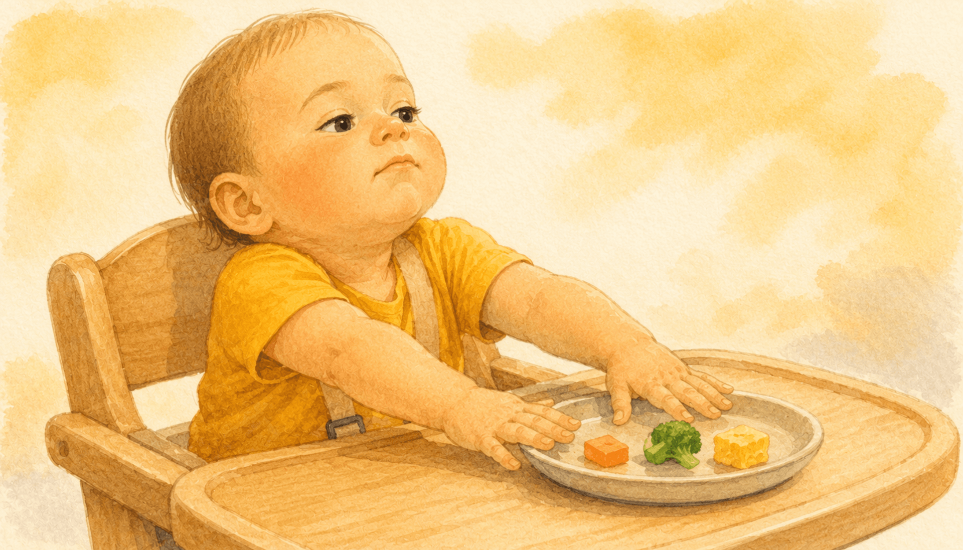 Toddler pushing plate away with both hands — a relatable moment for parents of fussy eaters, illustrating why toddler meal refusal is normal and often not about the food itself