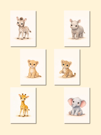 Safari Baby Animals Wall Art — preview image 2