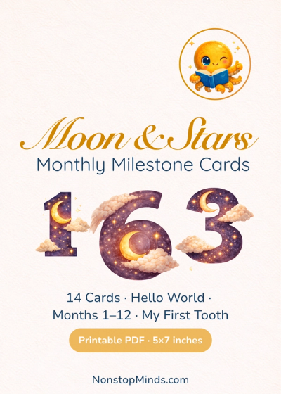 Moon & Stars Monthly Milestone Cards