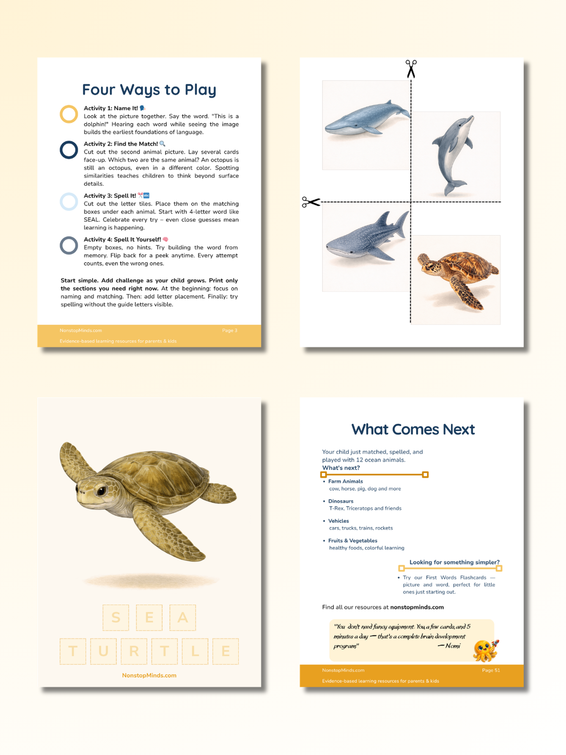 Ocean Animals: Match, Spell & Play — preview image 2