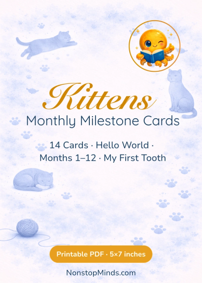 Kittens Monthly Milestone Cards