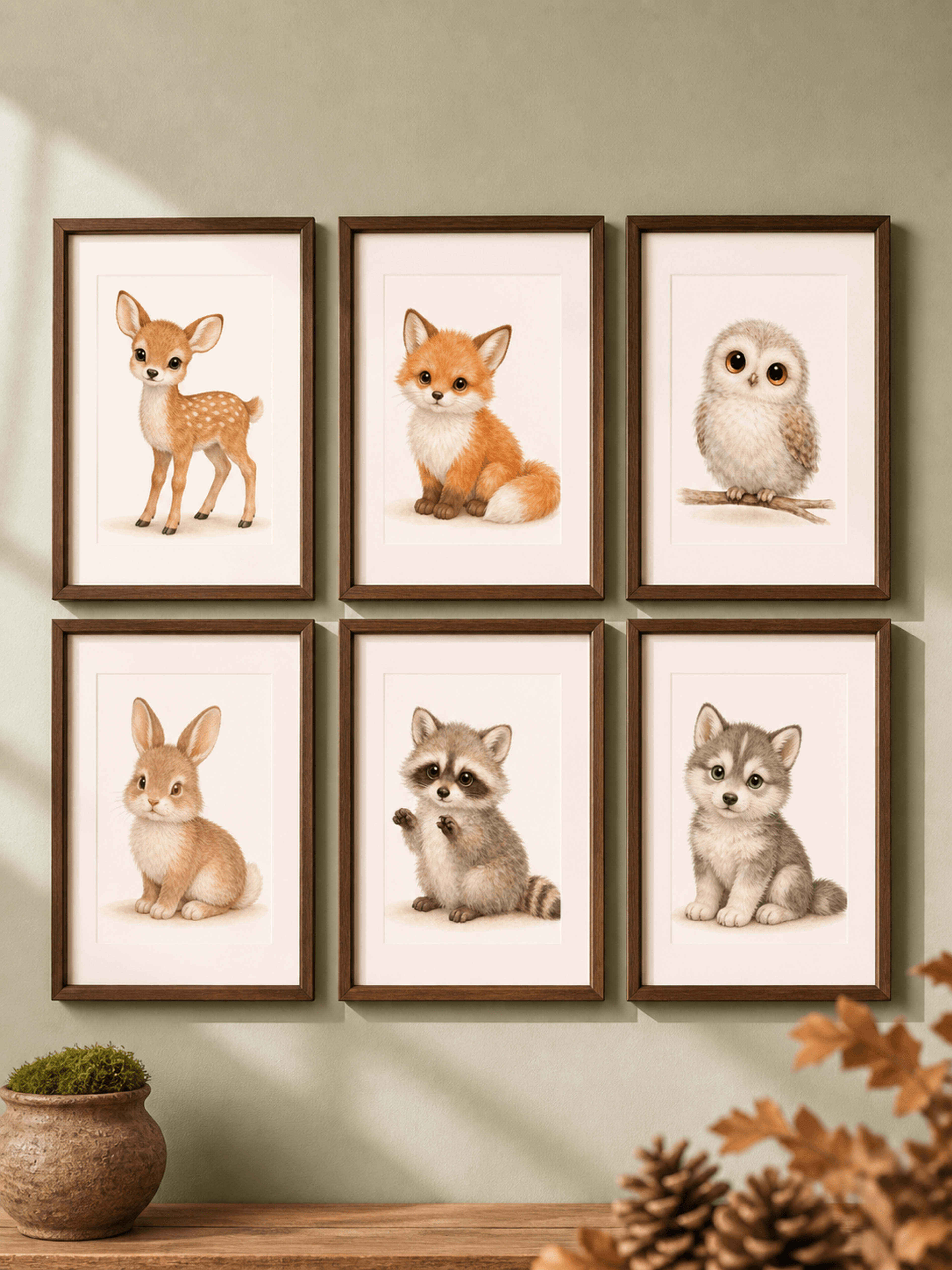 Woodland Baby Animals Wall Art