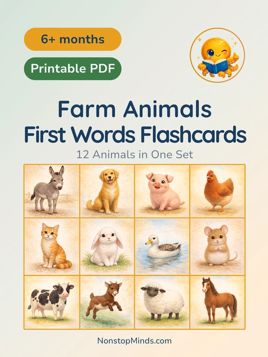Farm Animals: First Words Flashcards