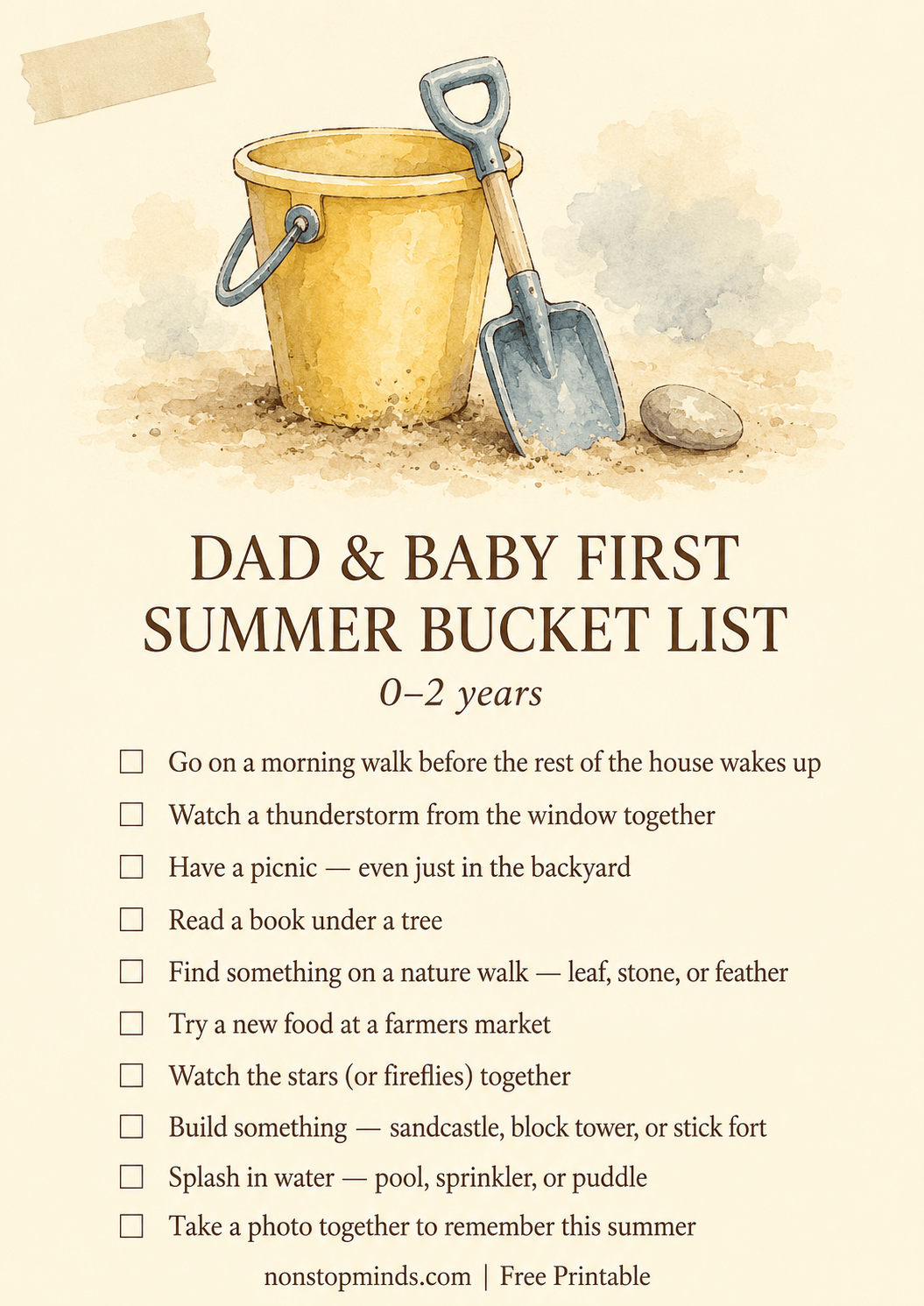 Dad & Baby First Summer Bucket List