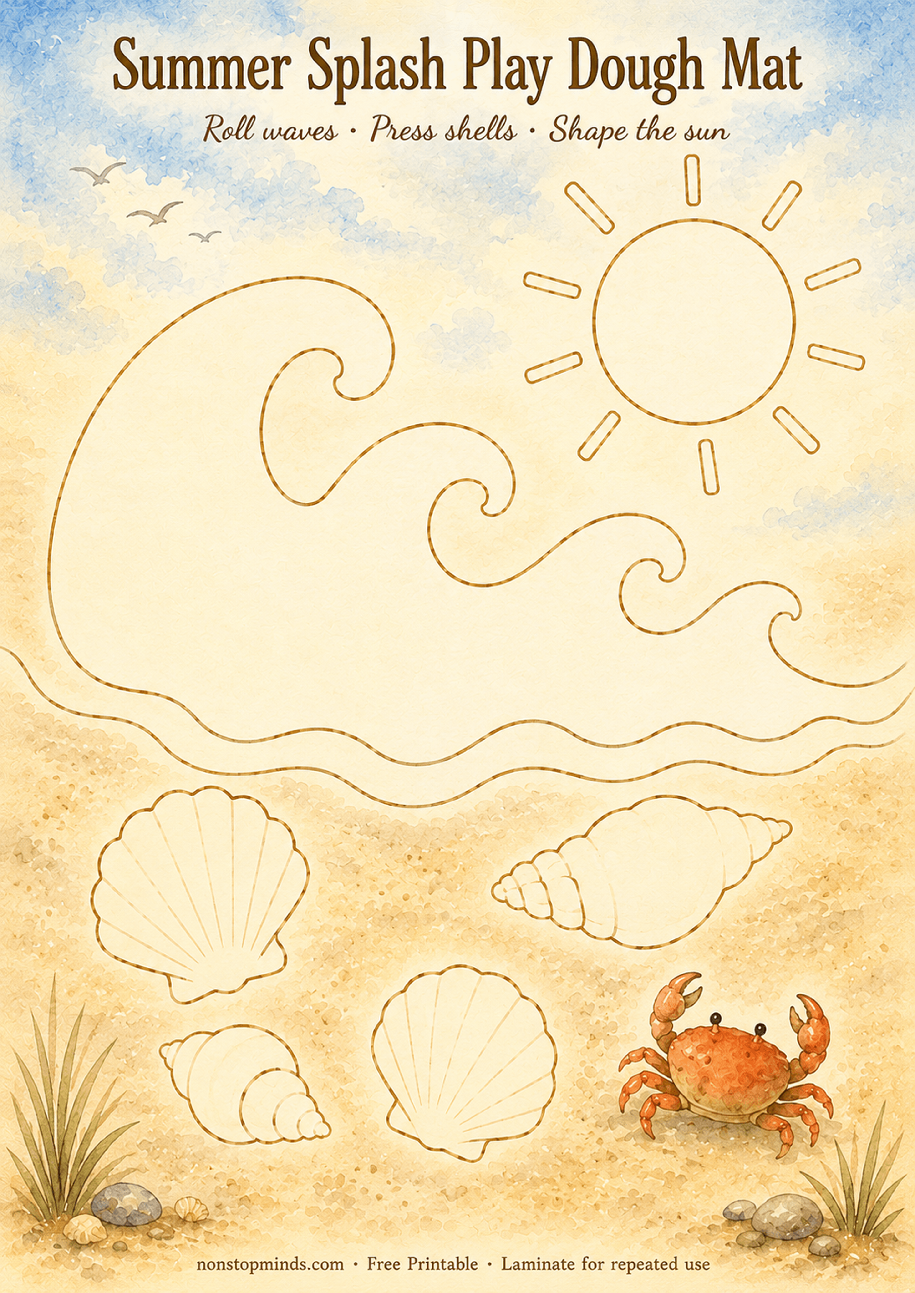 Summer Splash Play Dough Mat