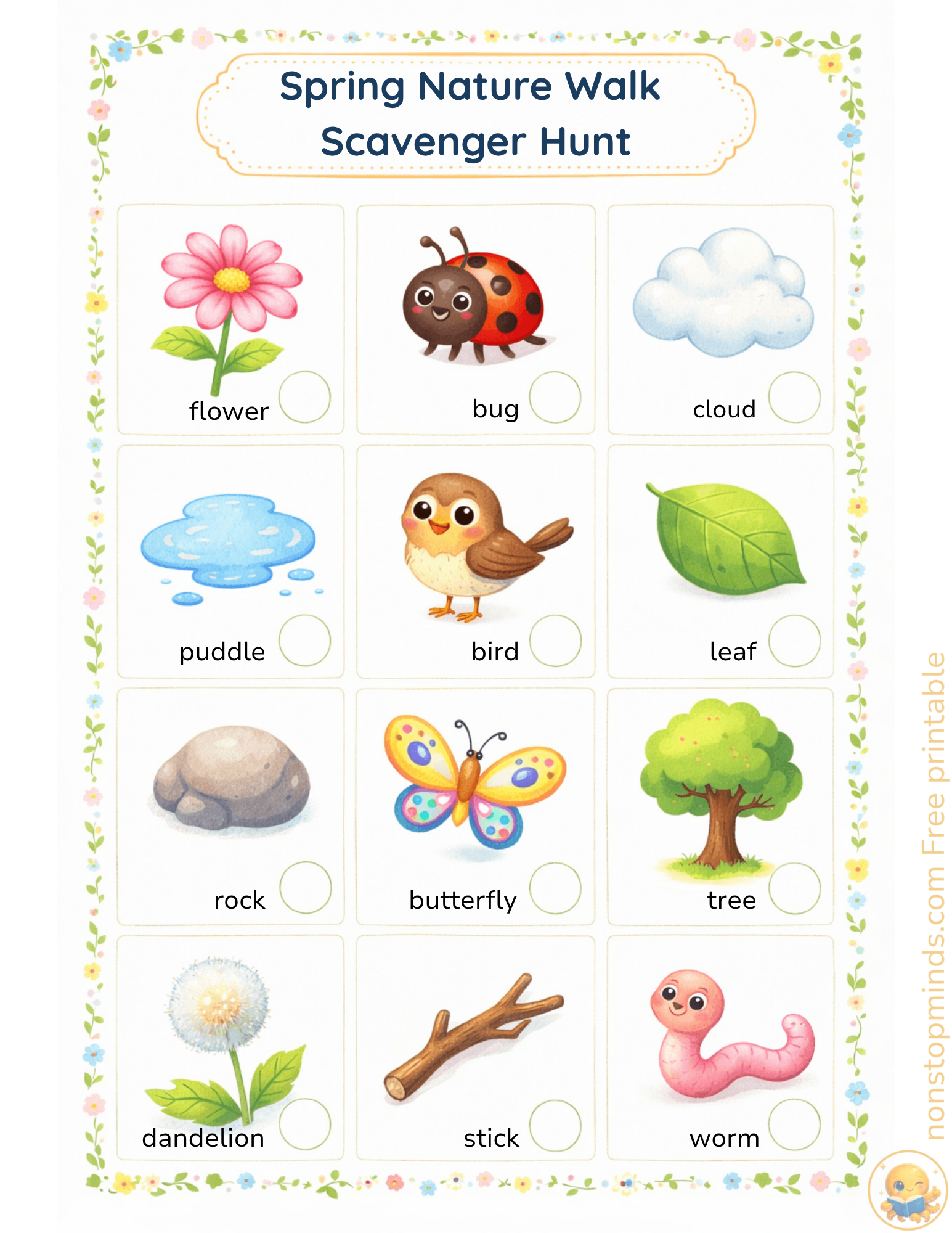Spring Nature Walk Scavenger Hunt