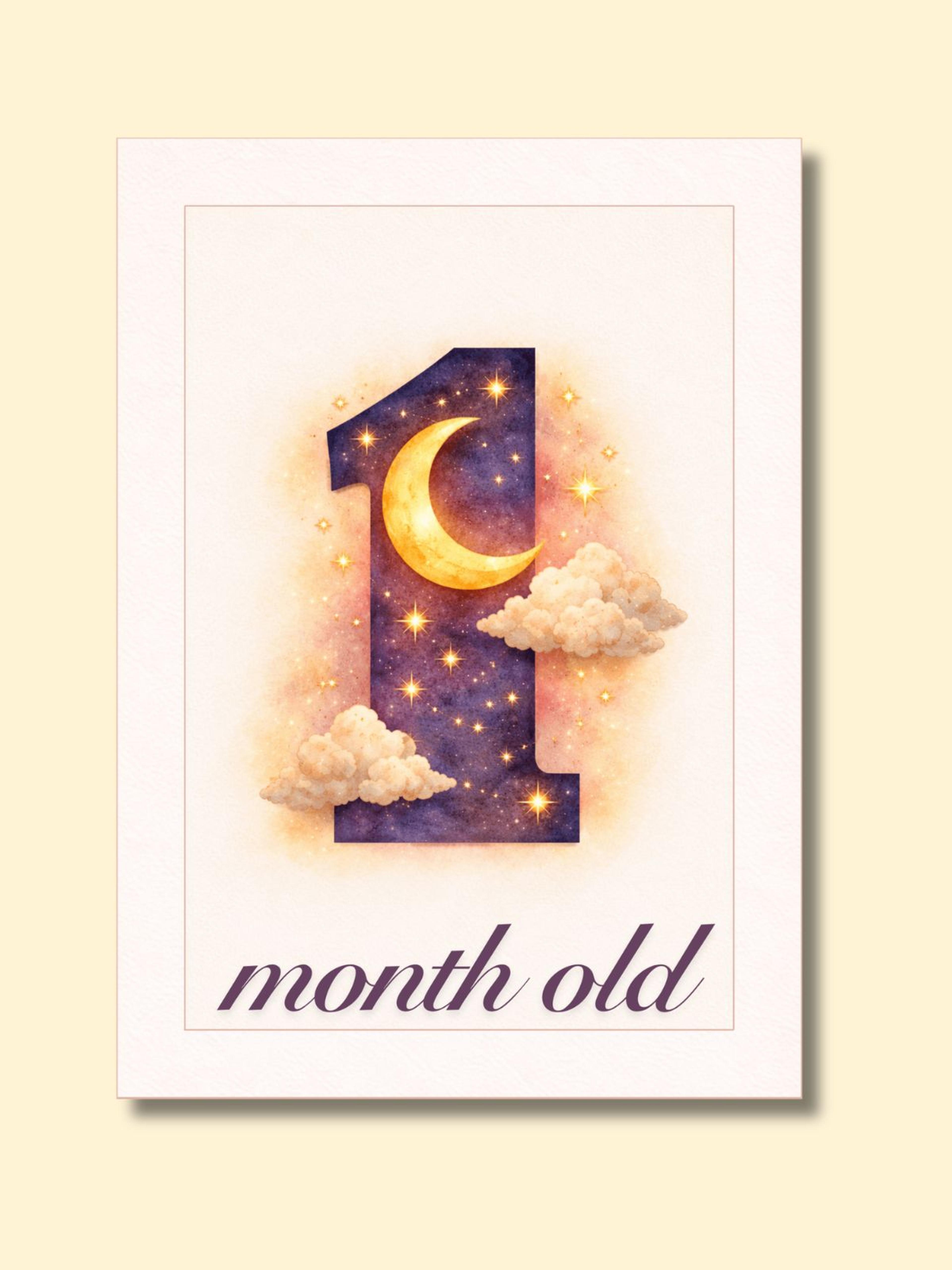 Moon & Stars Monthly Milestone Cards — preview image 3