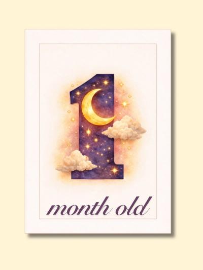 Moon & Stars Monthly Milestone Cards — preview image 3
