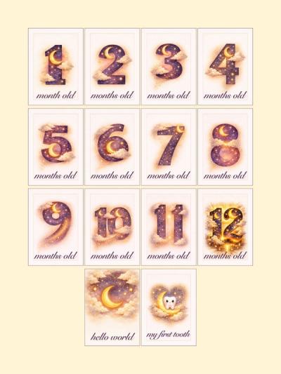 Moon & Stars Monthly Milestone Cards — preview image 2