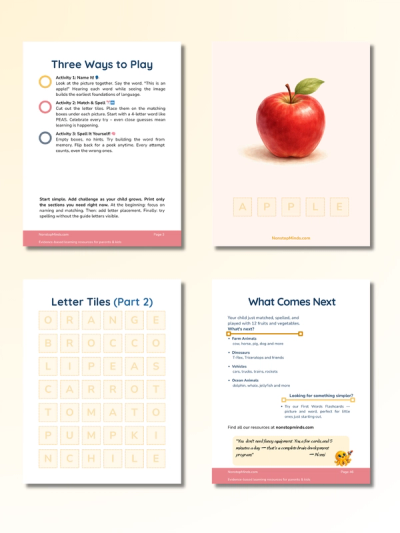 Fruits & Vegetables: Match, Spell & Play — preview image 2