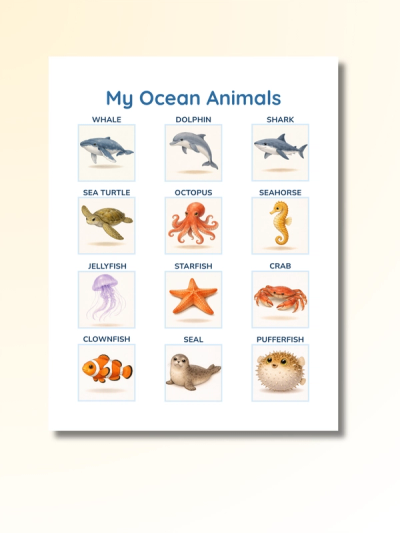 Ocean Animals: Match, Spell & Play — preview image 3