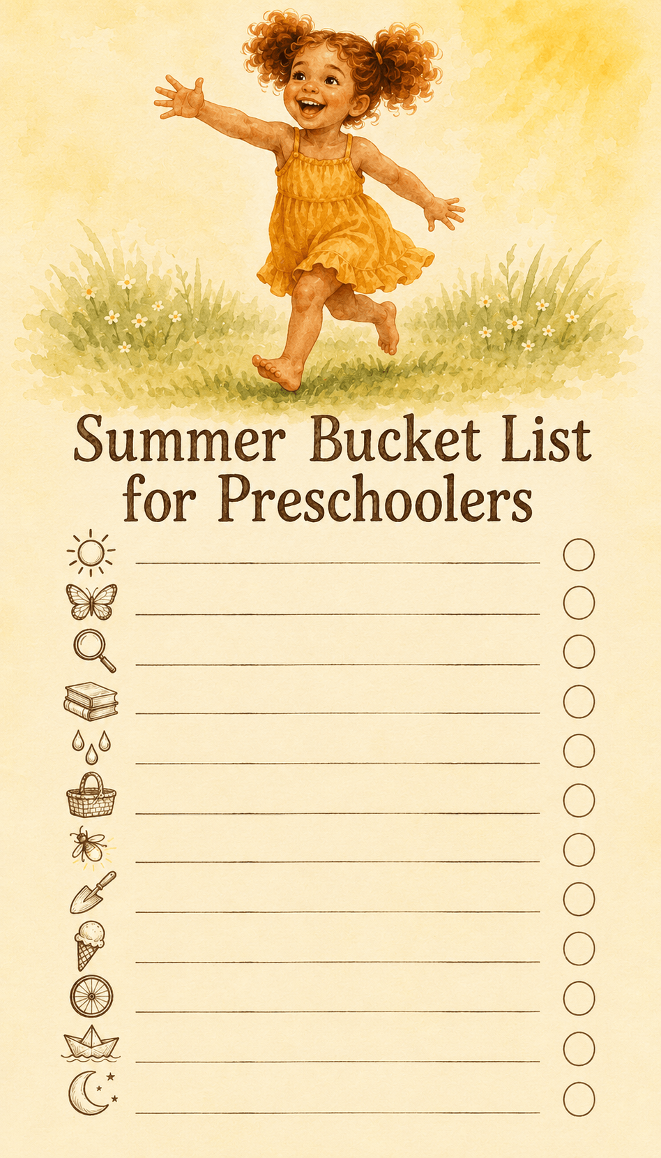 Summer Bucket List for Preschoolers