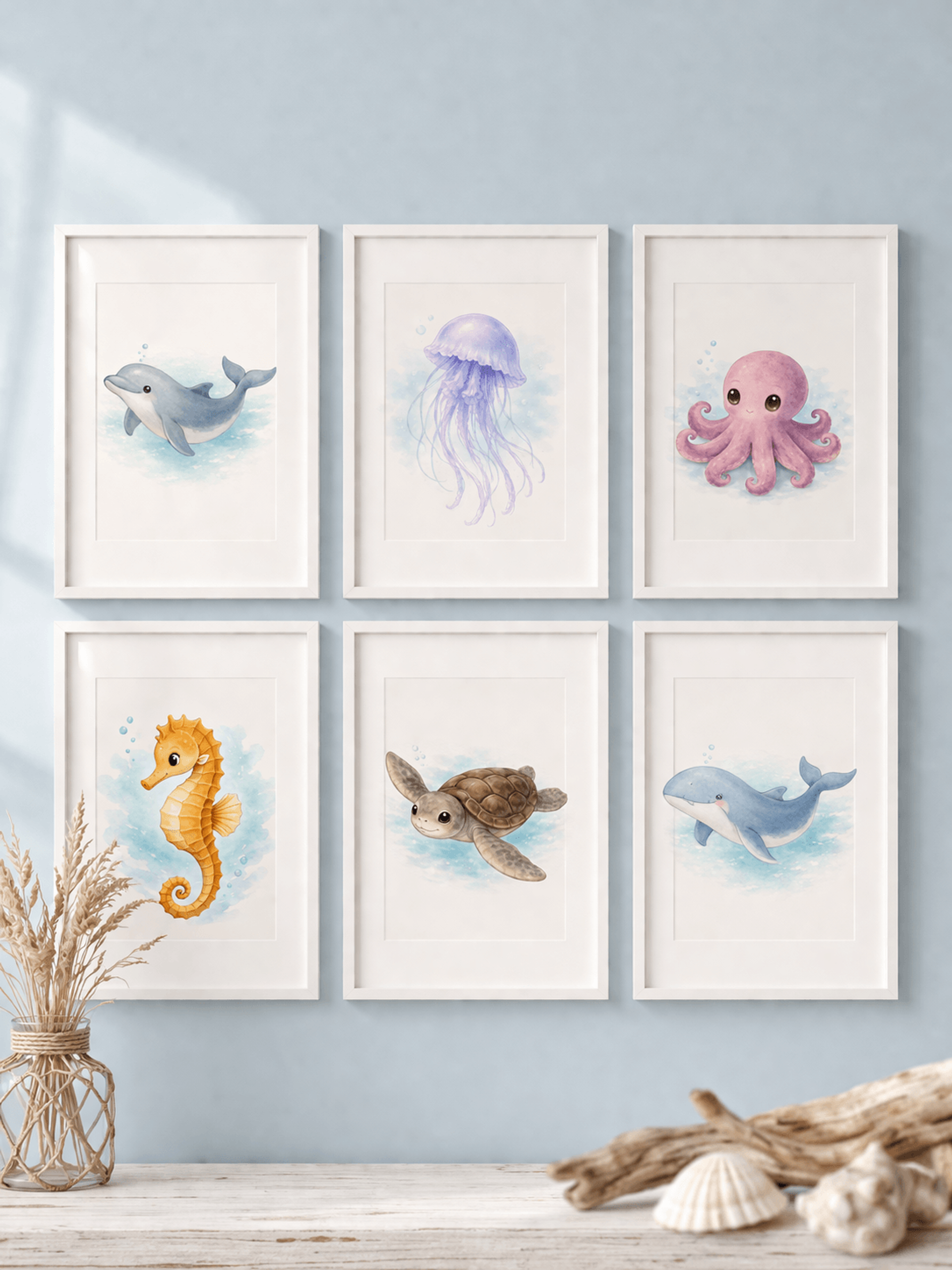 Ocean Baby Animals Wall Art