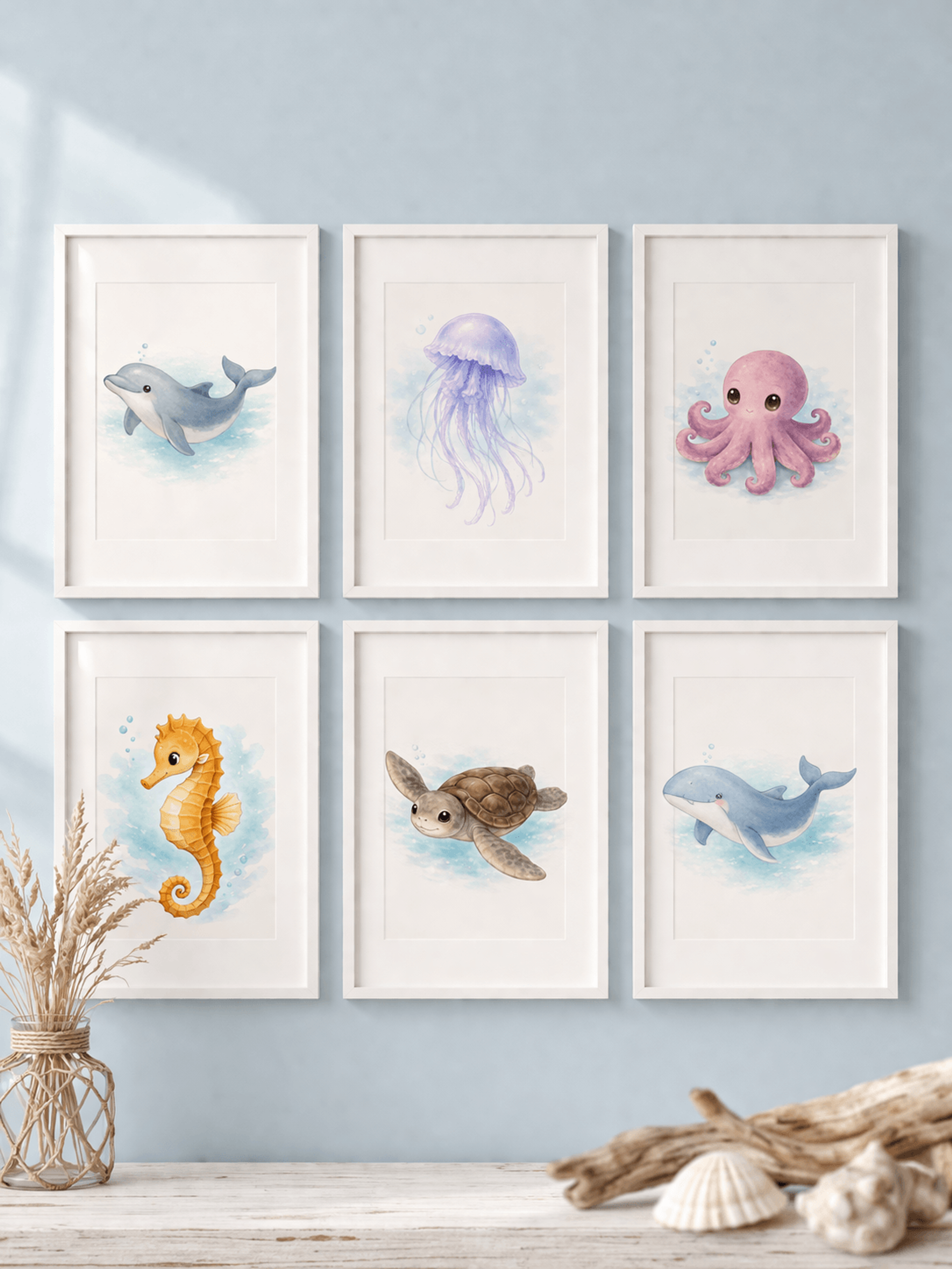 Ocean Baby Animals Wall Art