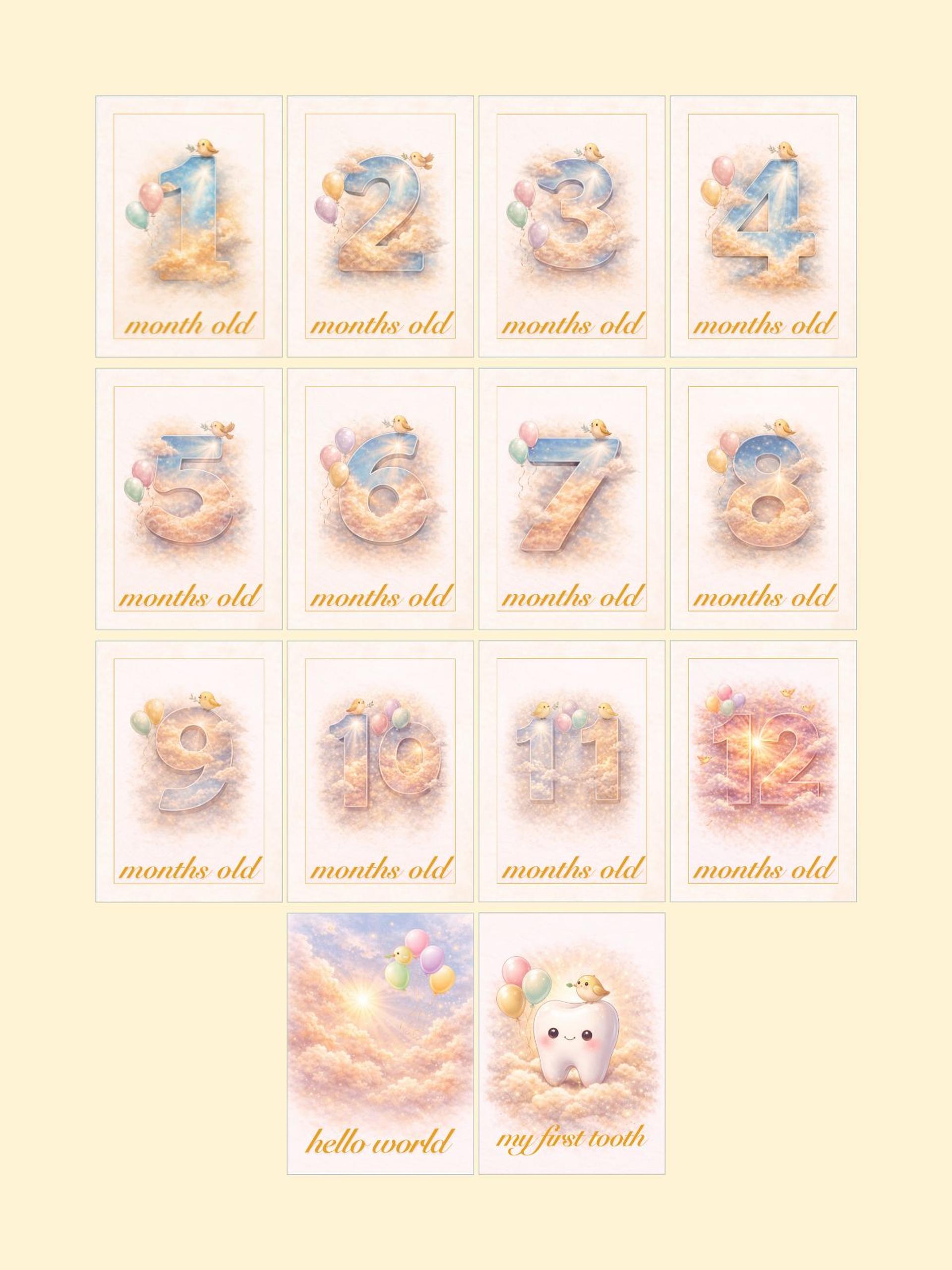 Cloud Nine Monthly Milestone Cards — preview image 2