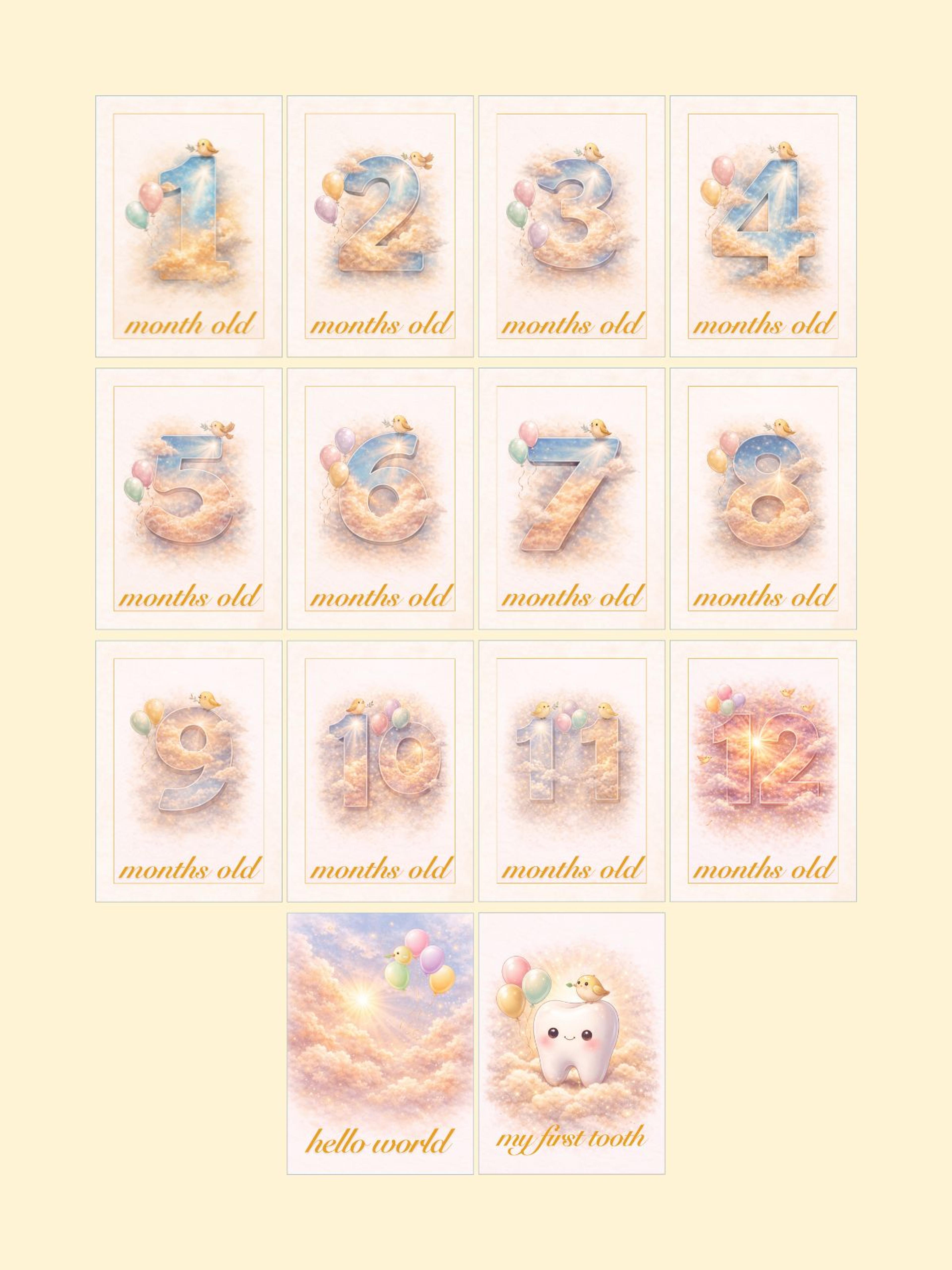 Cloud Nine Monthly Milestone Cards — preview image 2