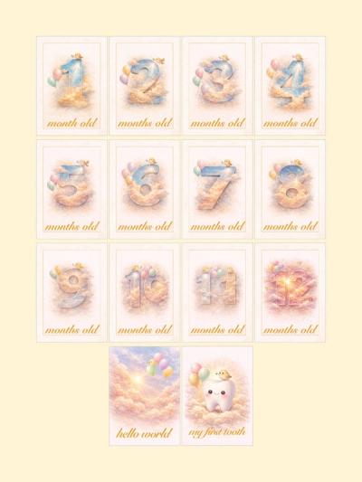Cloud Nine Monthly Milestone Cards — preview image 2