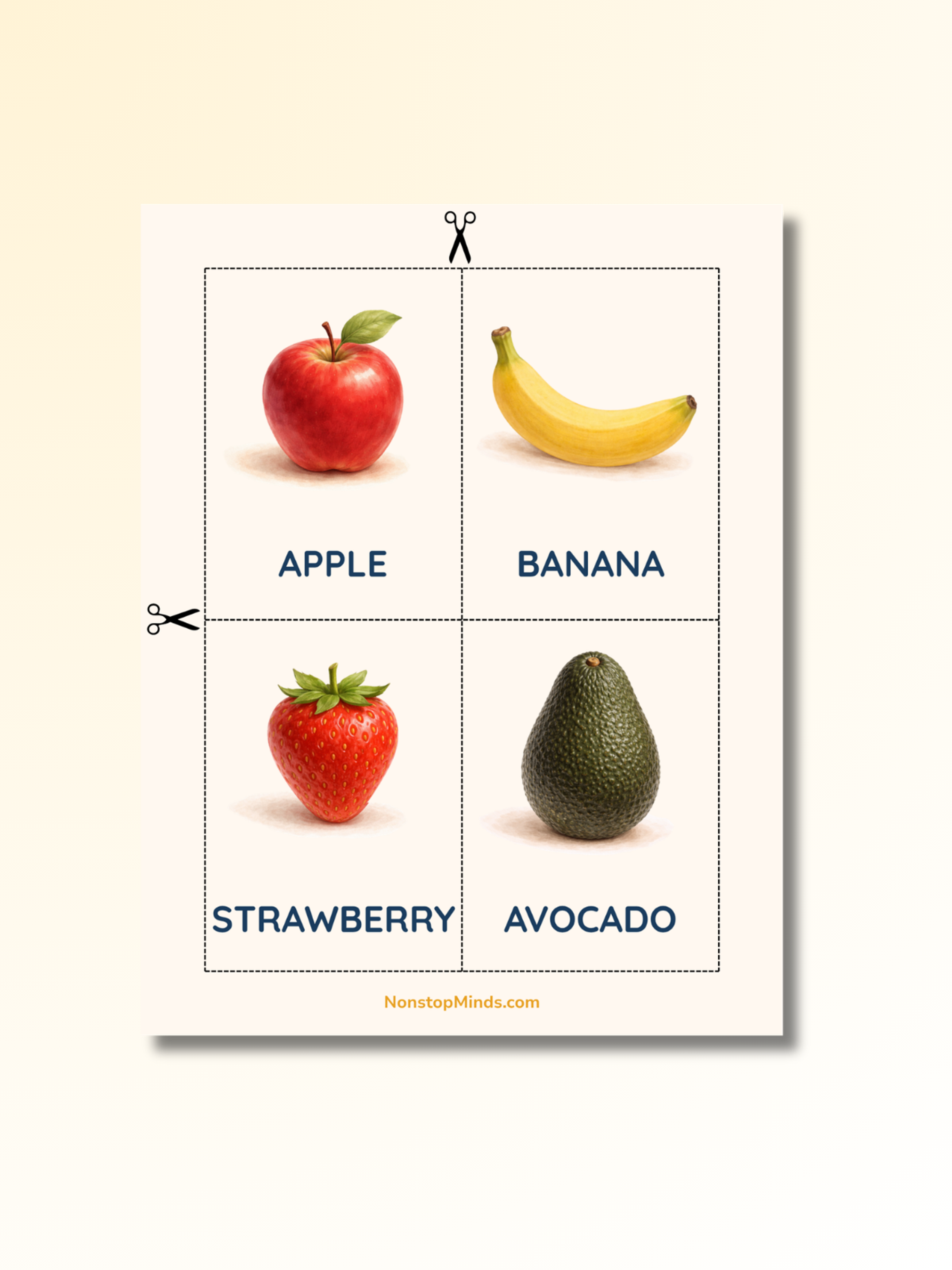 Fruits & Vegetables: First Words Flashcards — preview image 4