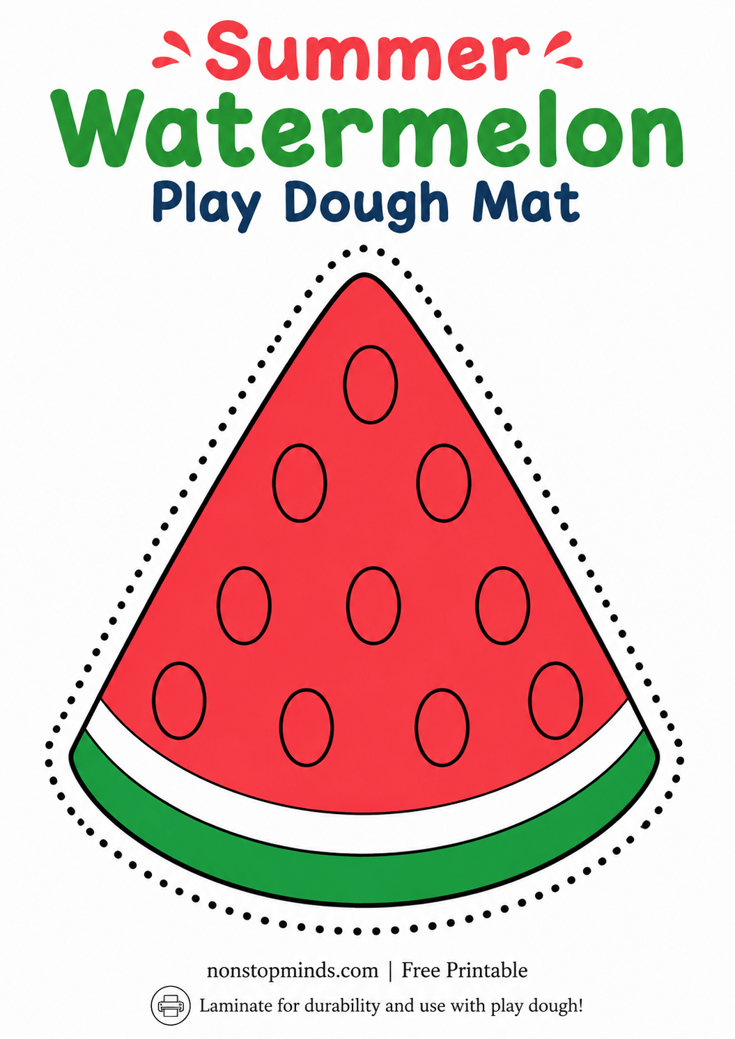 Summer Watermelon Play Dough Mat