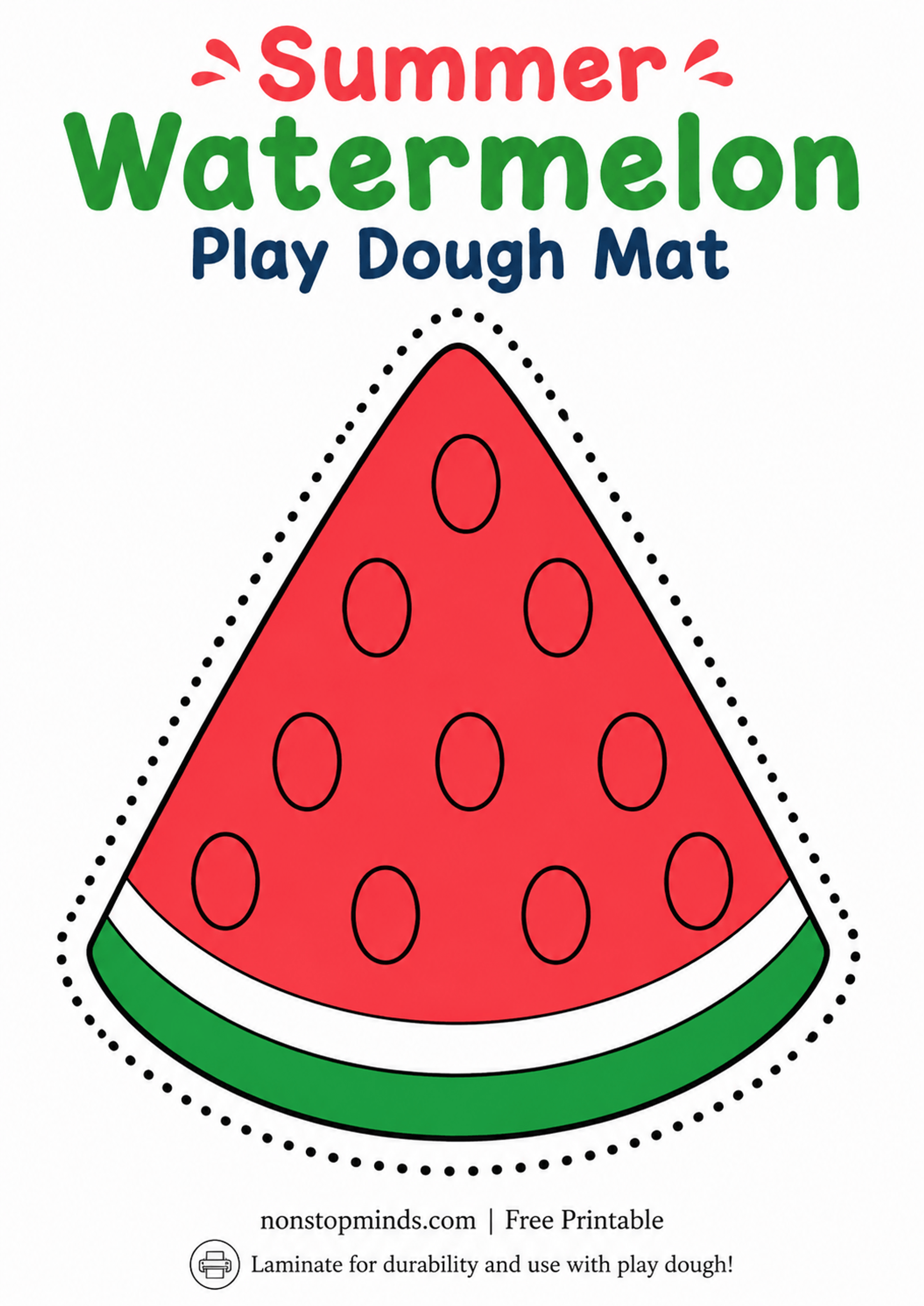 Summer Watermelon Play Dough Mat