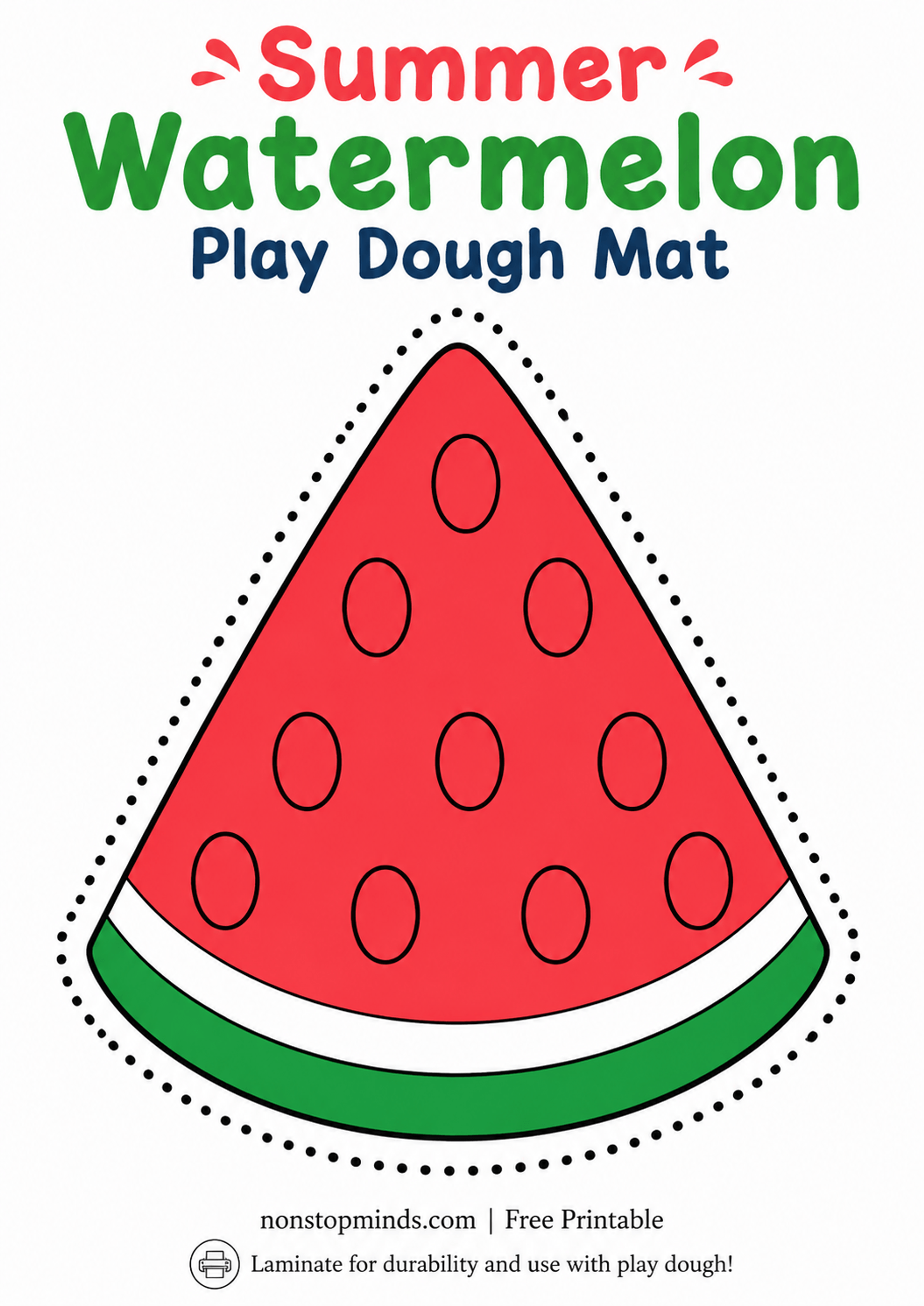 Summer Watermelon Play Dough Mat
