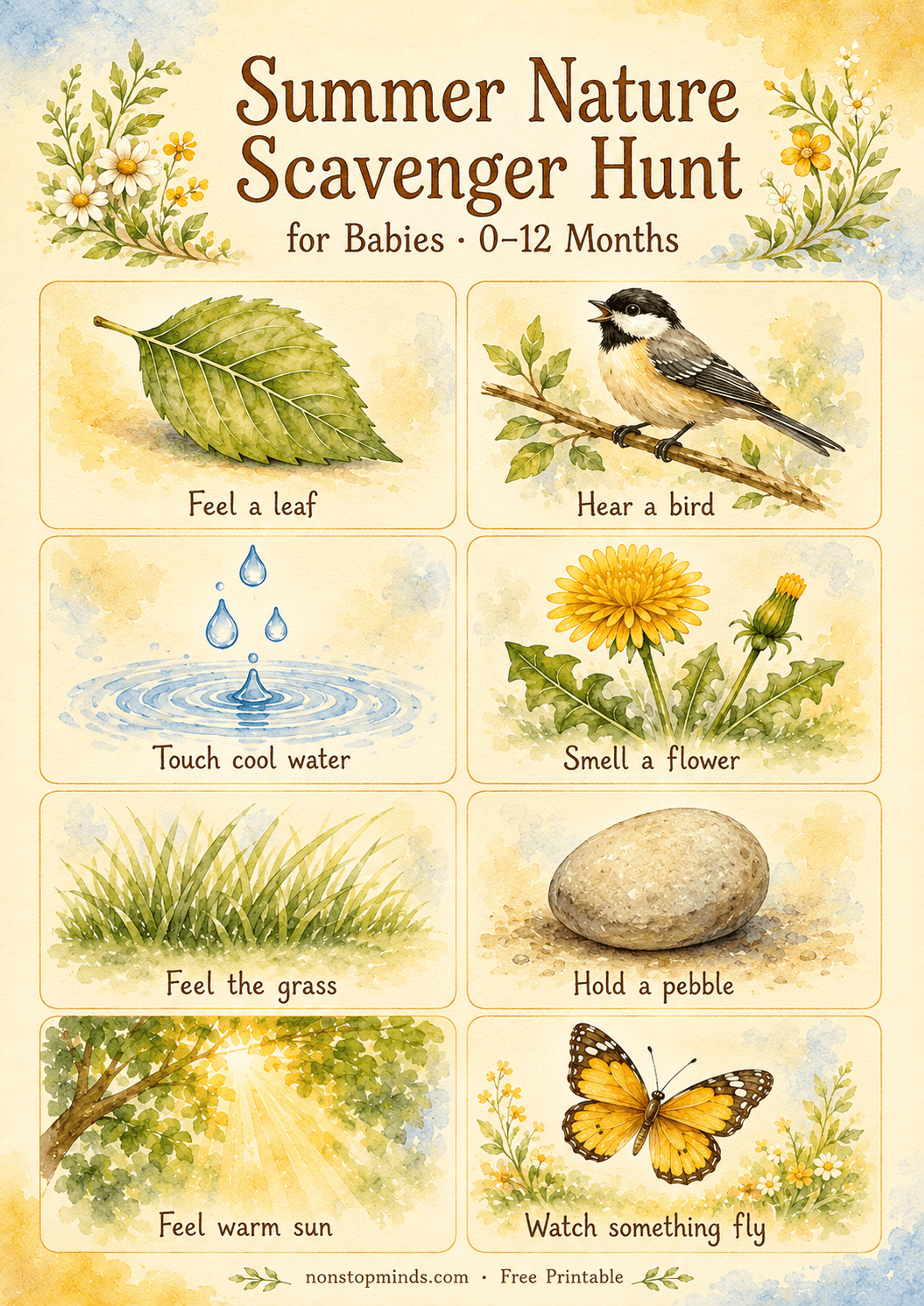 Summer Nature Scavenger Hunt for Babies