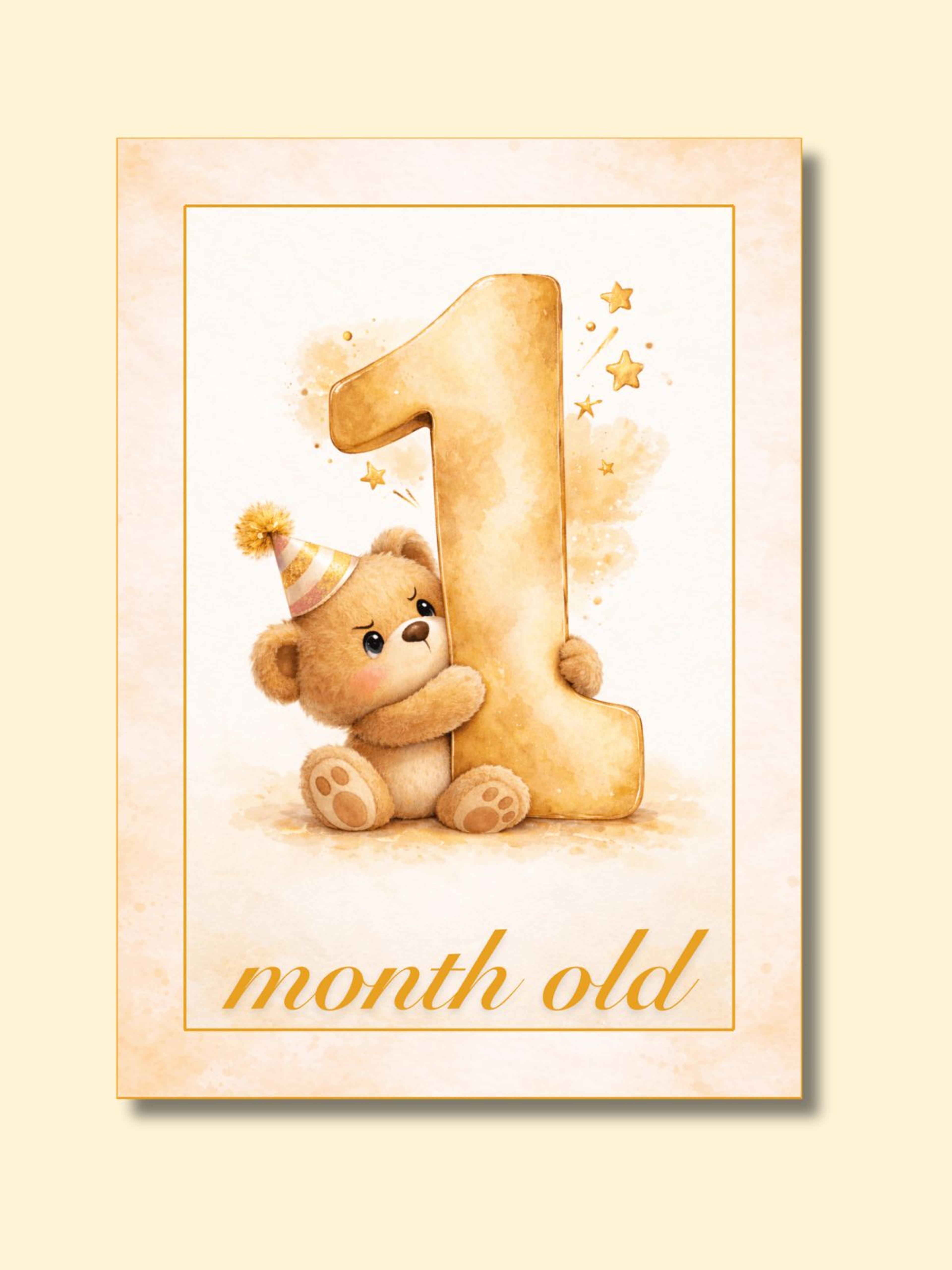 Teddy Bear Monthly Milestone Cards — preview image 3