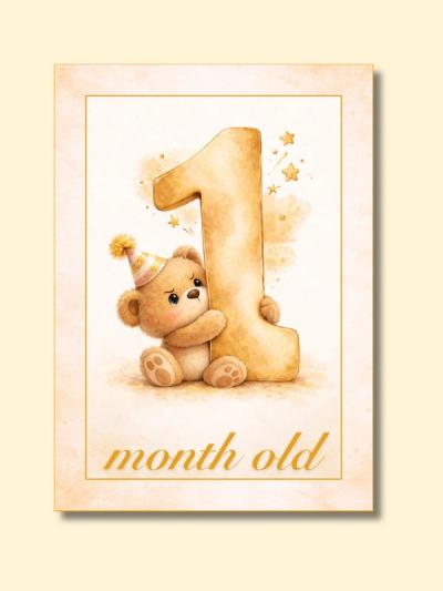 Teddy Bear Monthly Milestone Cards — preview image 3