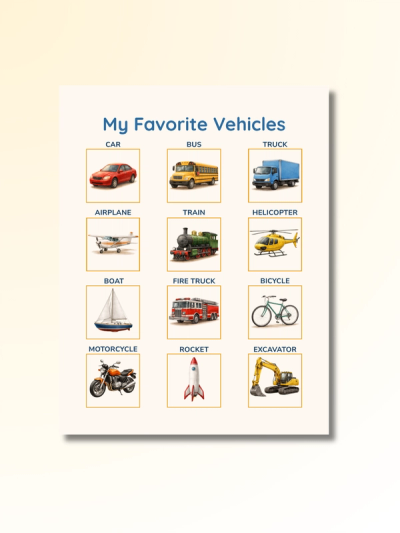 Vehicles: Match, Spell & Play — preview image 3