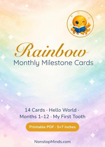 Rainbow Monthly Milestone Cards