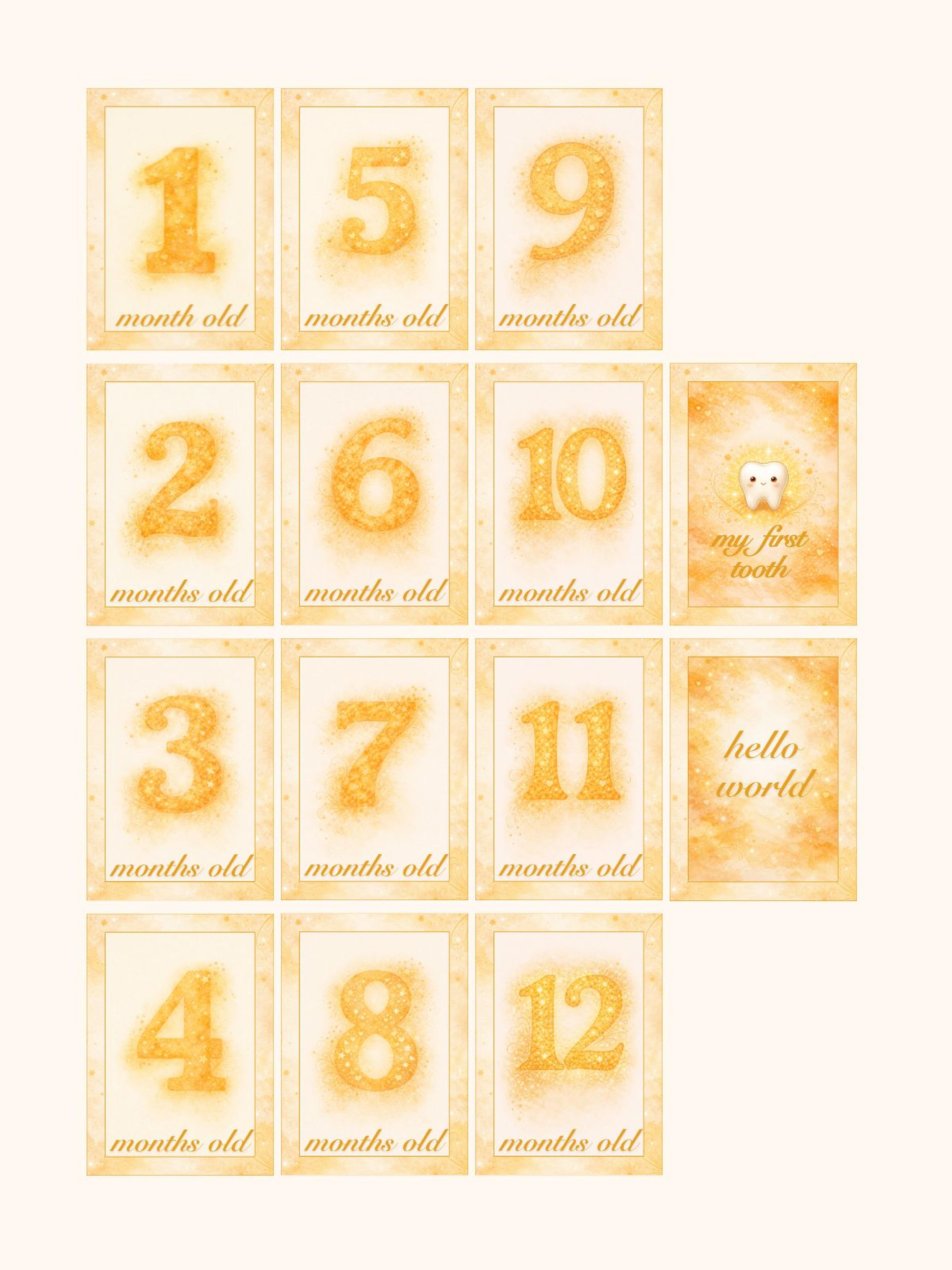 Golden Hour Monthly Milestone Cards — preview image 2