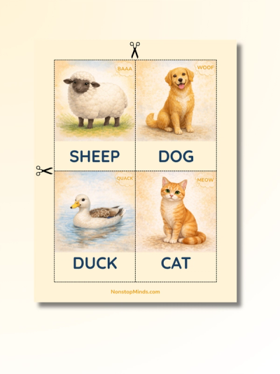 Farm Animals: First Words Flashcards — preview image 4