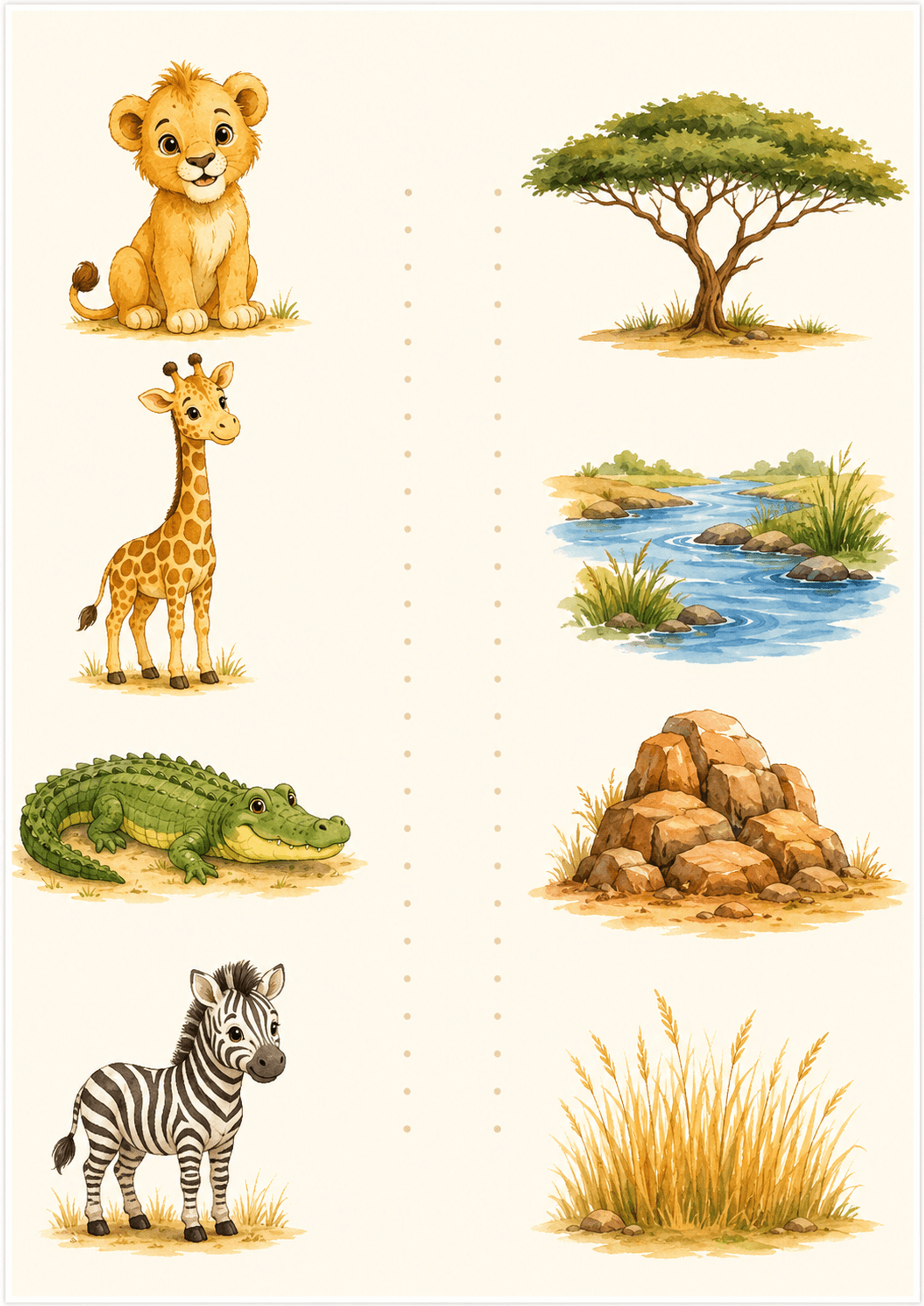 Safari Animal Habitat Match