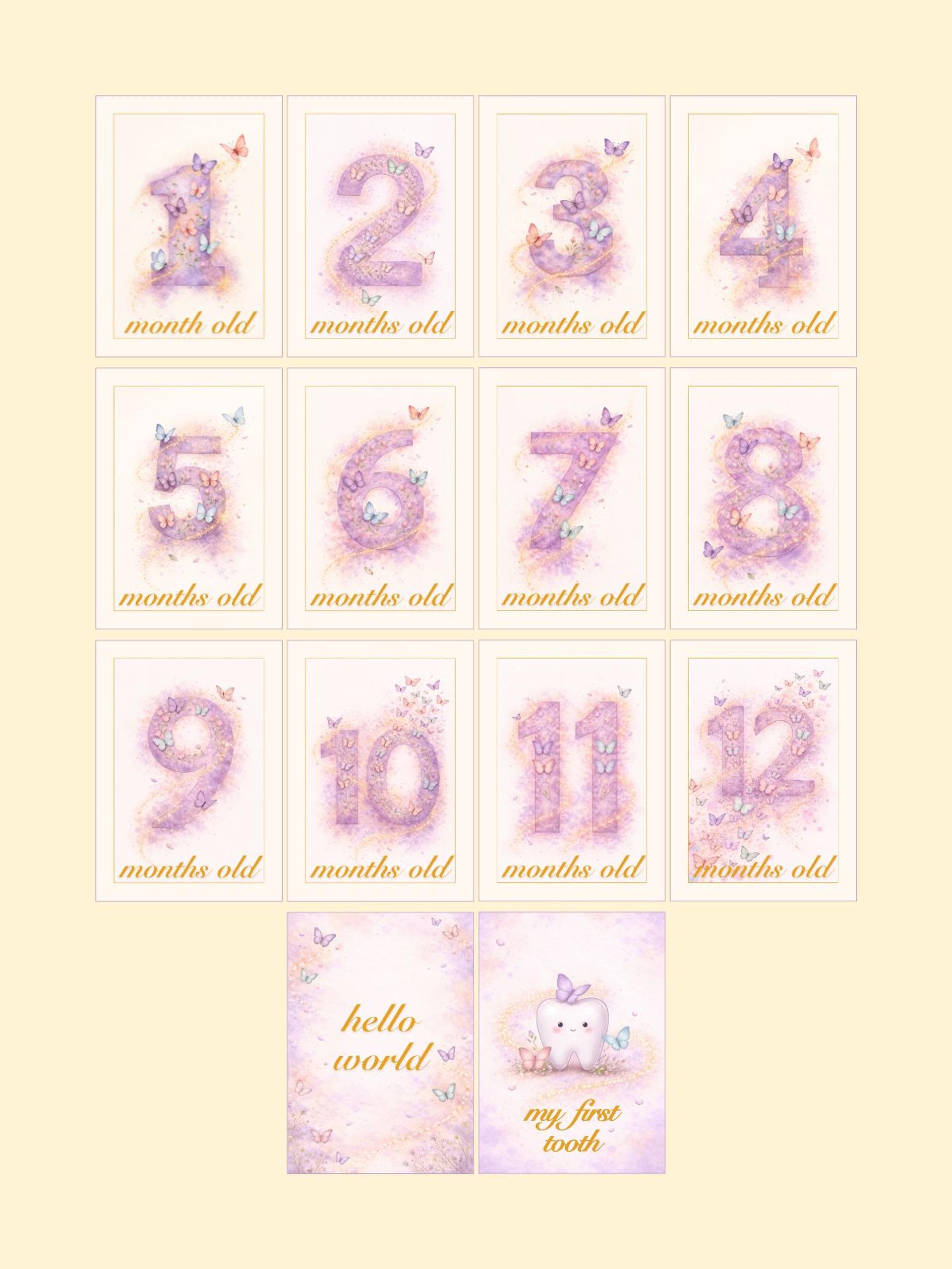 Butterflies Monthly Milestone Cards — preview image 2