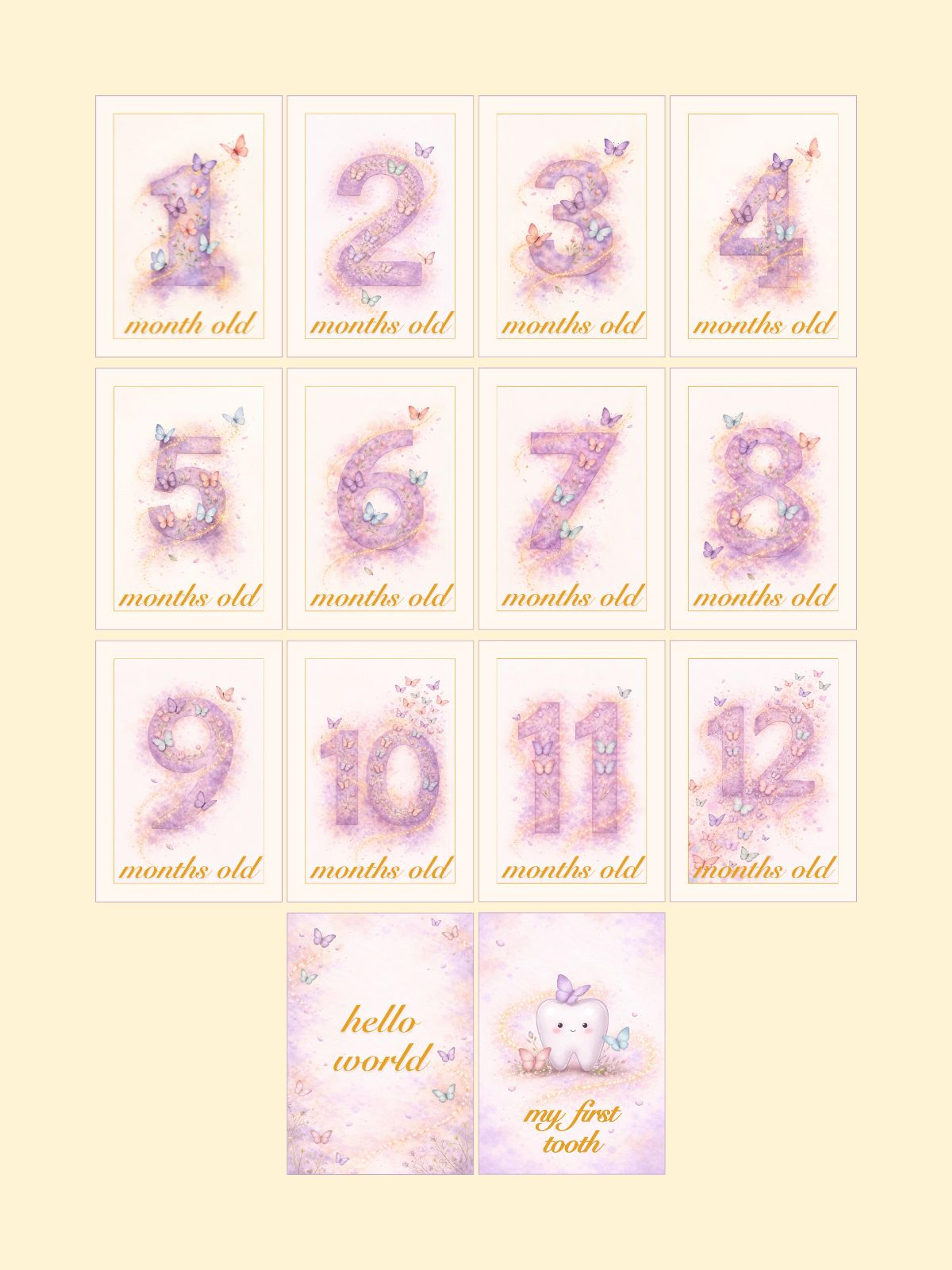 Butterflies Monthly Milestone Cards — preview image 2