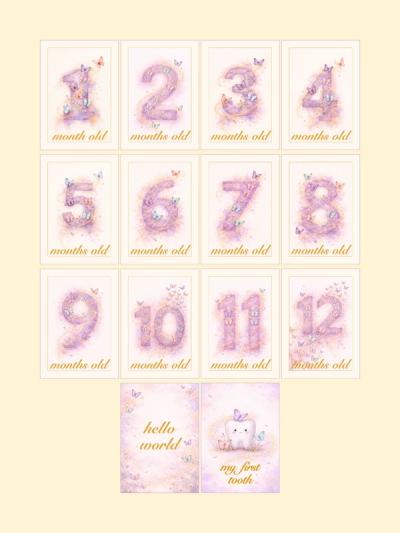 Butterflies Monthly Milestone Cards — preview image 2
